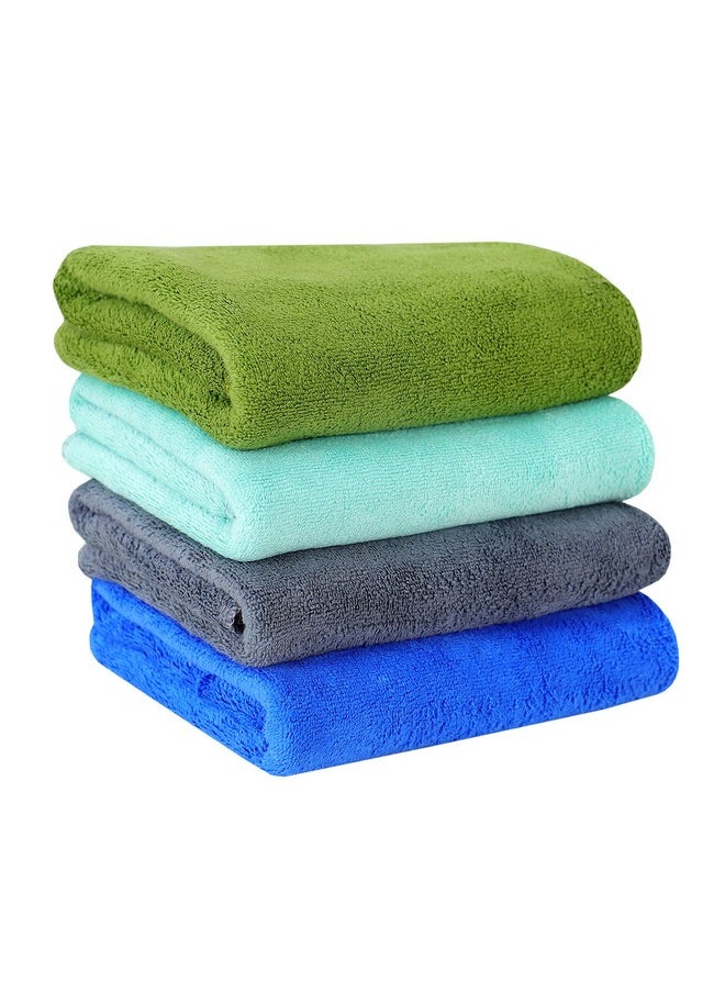 Yellow Weaves Super Soft Microfiber Hand Towels, Gym & Workout Towels 400 GSM, Set of 4, Multicolour