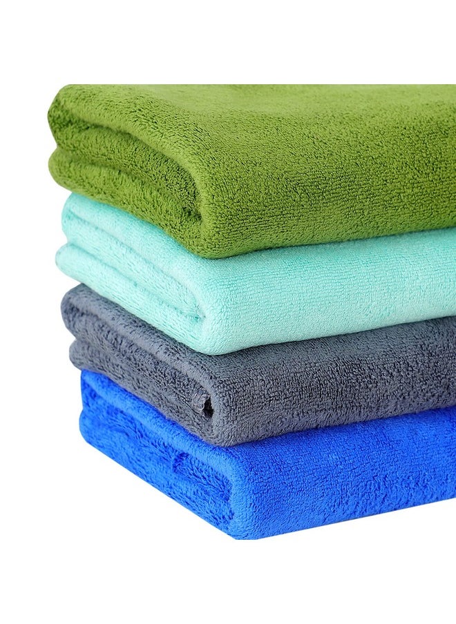 Yellow Weaves Super Soft Microfiber Hand Towels, Gym & Workout Towels 400 GSM, Set of 4, Multicolour