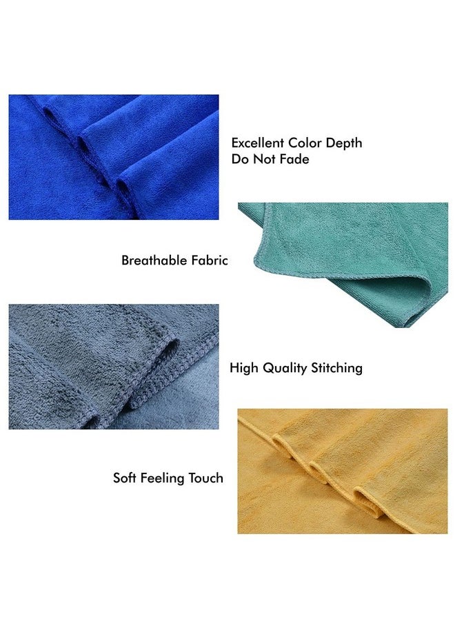 Yellow Weaves Super Soft Microfiber Hand Towels, Gym & Workout Towels, Set of 4, Multicolour