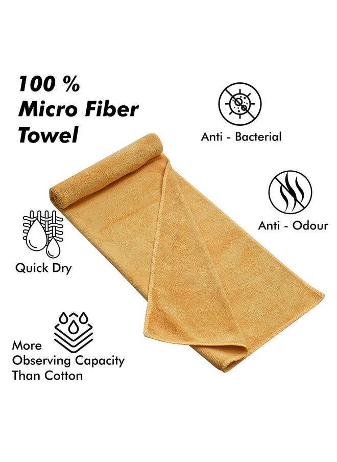 Yellow Weaves Super Soft Microfiber Hand Towels, Gym & Workout Towels, Set of 4, Multicolour