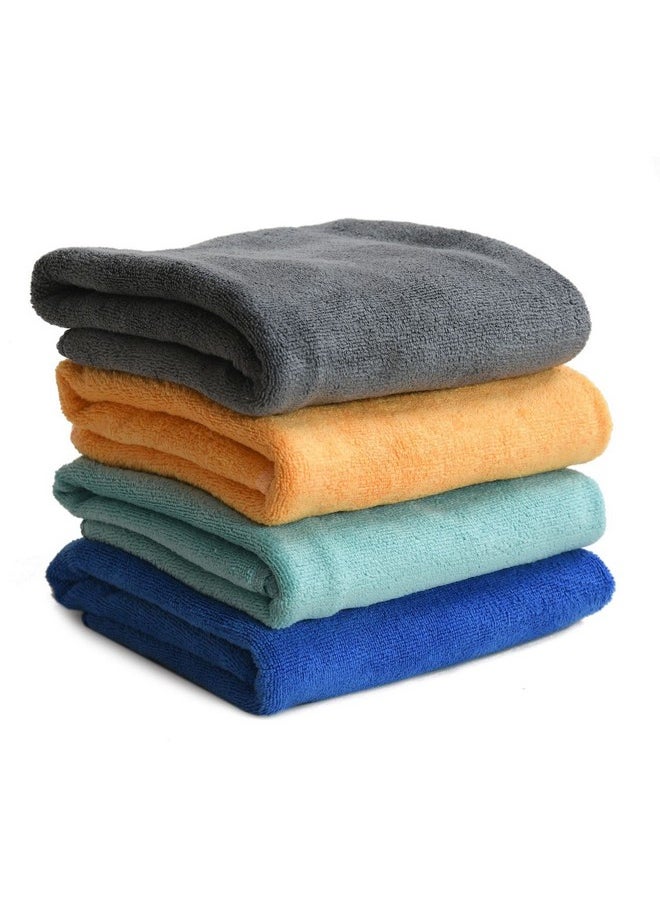 Yellow Weaves Super Soft Microfiber Hand Towels, Gym & Workout Towels, Set of 4, Multicolour
