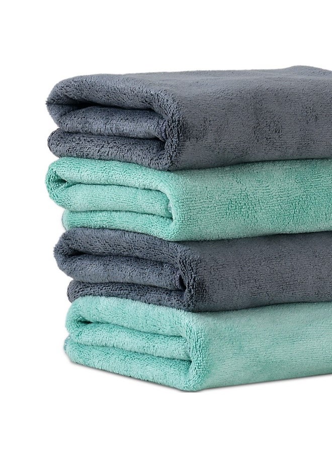 Yellow Weaves Super Soft Microfiber Hand Towels,Gym & Workout Towels 400 GSM, Set of 4, Multicolour