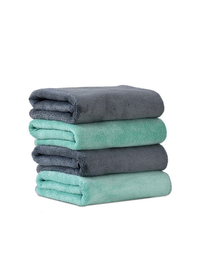 Yellow Weaves Super Soft Microfiber Hand Towels,Gym & Workout Towels 400 GSM, Set of 4, Multicolour