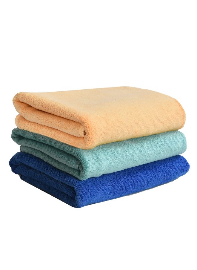Yellow Weaves Super Soft Microfiber Hand Towels, Gym & Workout Towels 400 GSM, Set of 3, Multicolour