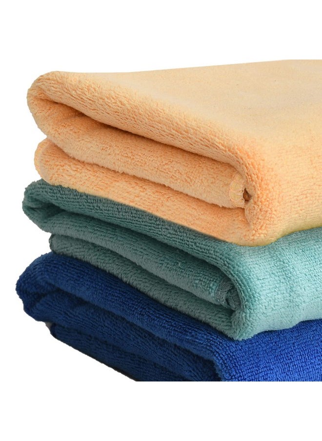 Yellow Weaves Super Soft Microfiber Hand Towels, Gym & Workout Towels 400 GSM, Set of 3, Multicolour