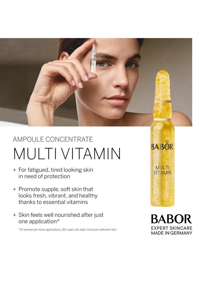 BABOR Multi Vitamin Ampoule Concentrate, Revitalize Dull Tired Skin, Vitamin A Increases Radiance, Vitamin C Evens Tone, Niacinamide Supports Skin Barrier, Vitamin Skincare Capsules, 7 Treatments