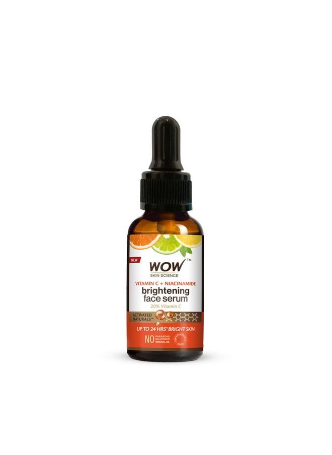 WOW Skin Science Brightening 20% Vitamin C Face Serum | Boost Collagen and Elastin for Anti aging, Skin Repair | For Dark Circles, Fine Lines | Glowing Skin | Hydrates | 15 ml