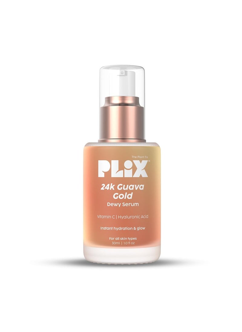 24K Guava Gold Serum | Vitamin C & Hyaluronic Acid | Brightens Skin & Reduces Photoageing | 2-In-1 Face Serum & Primer For Glowing Skin | 30 Ml