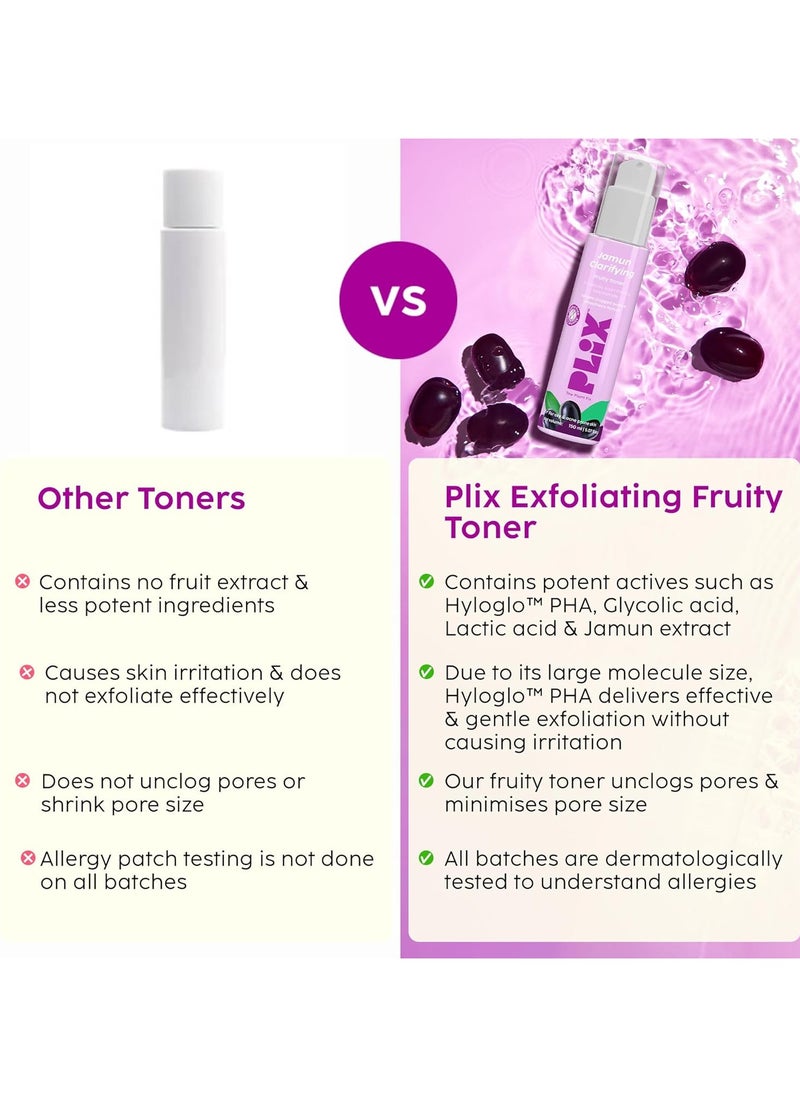 amun Clarifying Fruity Toner (150 Ml)|With Niacinamide & Jamun Extract|Targets Clogged Pores & Smoothens Skin|For Oily & Acne Prone Skin|Alcohol Free, For Women & Men