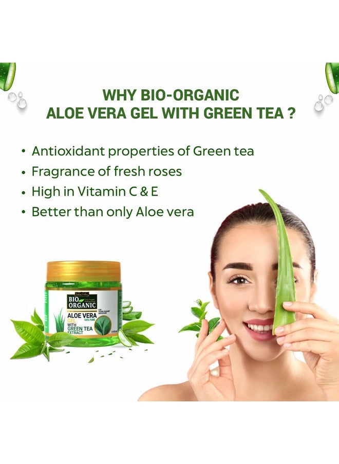 Indus Valley Bio Organic Pure Multipurpose Aloe Vera Gel 175 ml with Green Tea Extract and Depigmentation Gel - 50 ml Natural Cow's Milk Yogurt with Rose Water skin Toner -250 ml Organic Gulab jal