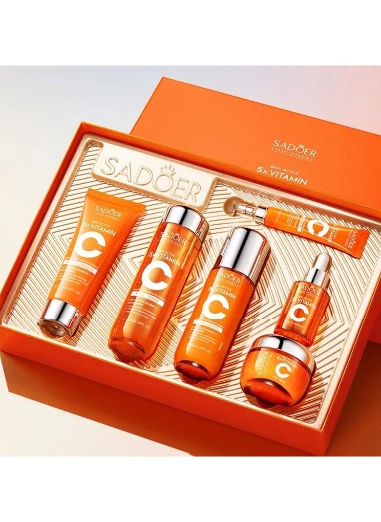 SADOER Collagen Cream Brightening Skincare 6 pcs Set Organic Anti-aging and Moisturizing Skincare Set