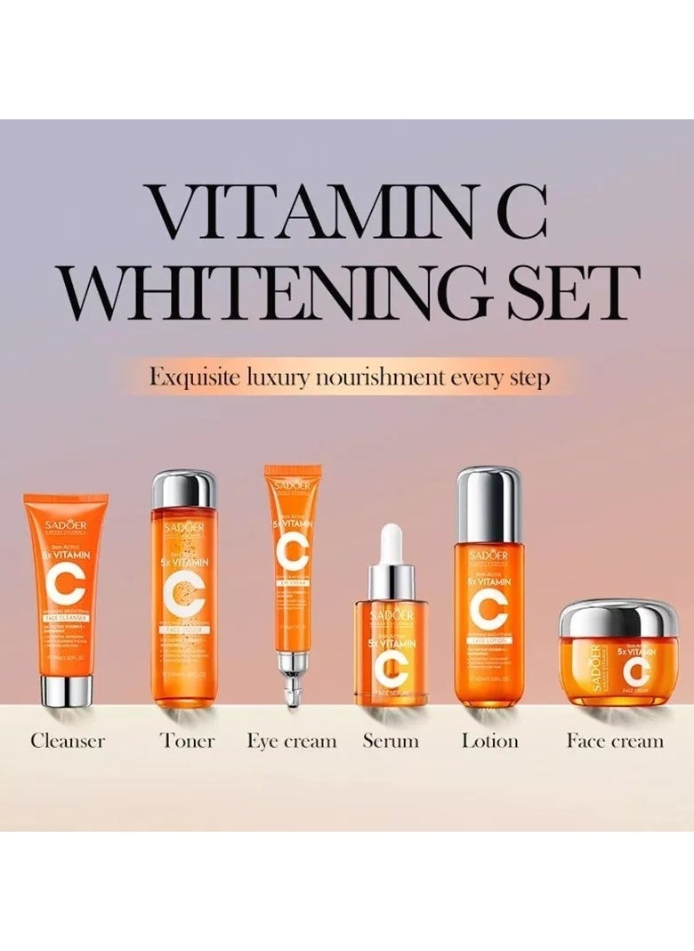 SADOER Collagen Cream Brightening Skincare 6 pcs Set Organic Anti-aging and Moisturizing Skincare Set