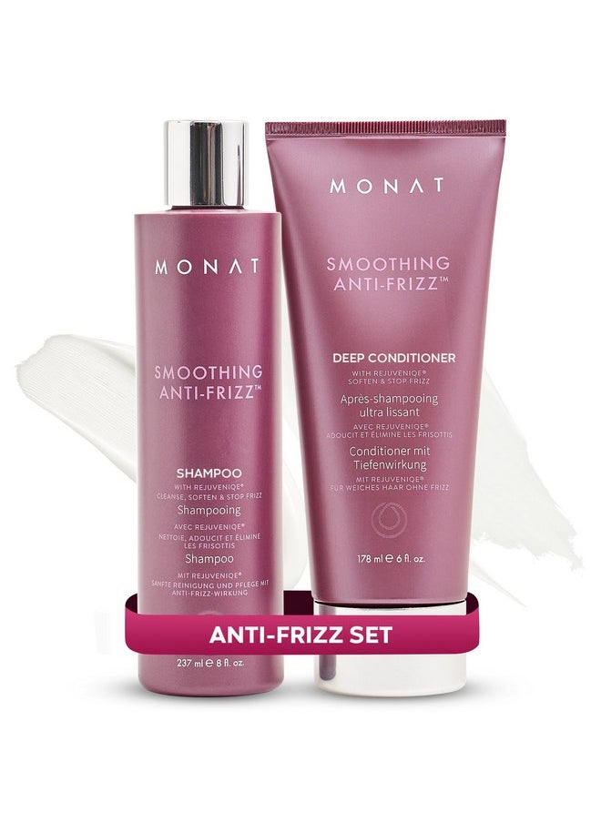 MONAT Smoothing Anti-Frizz Set - Natural Frizz Ease Shampoo & Frizz Dismiss Conditioner for Lightweight Frizz Control and Smooth, Shiny Hair