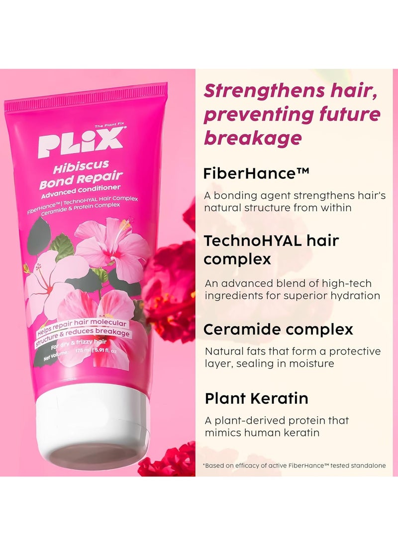 Hibiscus Bond Repair Shampoo (200ml) + Conditioner (175ml) | Repairs Molecular Structure & Reduces Breakage | FiberHance™ & TechnoHYAL Hair Complex