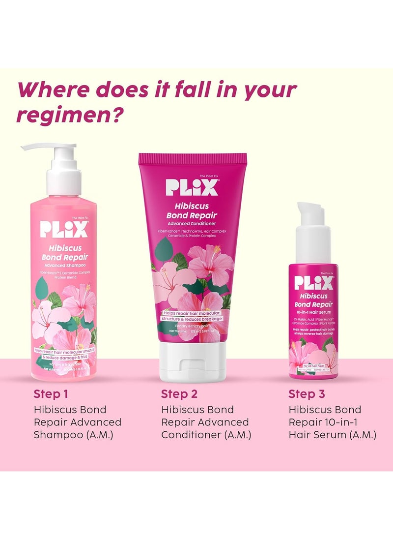 Hibiscus Bond Repair Shampoo (200ml) + Conditioner (175ml) | Repairs Molecular Structure & Reduces Breakage | FiberHance™ & TechnoHYAL Hair Complex