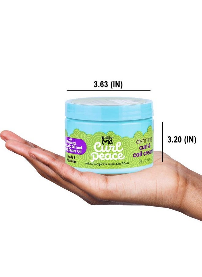 Just For Me Curl Peace Defining Curl & Coil Cream (3 Pack) - Holds & Hydrates, Contains Flaxseed, Avocado Oil & Black Castor Oil, No Animal Testing, 12 oz