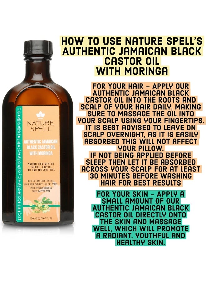 Authentic Jamaican Black Castor Oil With Moringa For Hair & Body 150 Ml