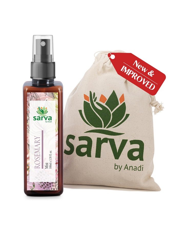 SARVA by Anadi Rosemary Water Spray For Hair Growth | Hydrosol Hair Mist Spray | Reduces Scalp Itching, Breakage, Strengthens Hair | Helps Reduce Hairfall | Men & Women | 100 ML