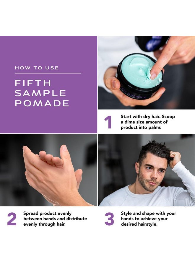 BluMaan Fifth Sample Men's Styling Mask Pomade - Low Shine, High Hold | All Hair Types | Water Based | Easy To Wash - Ideal for Quiffs, Pompadours, Ducktails & Slick Back Looks - 2.5 oz