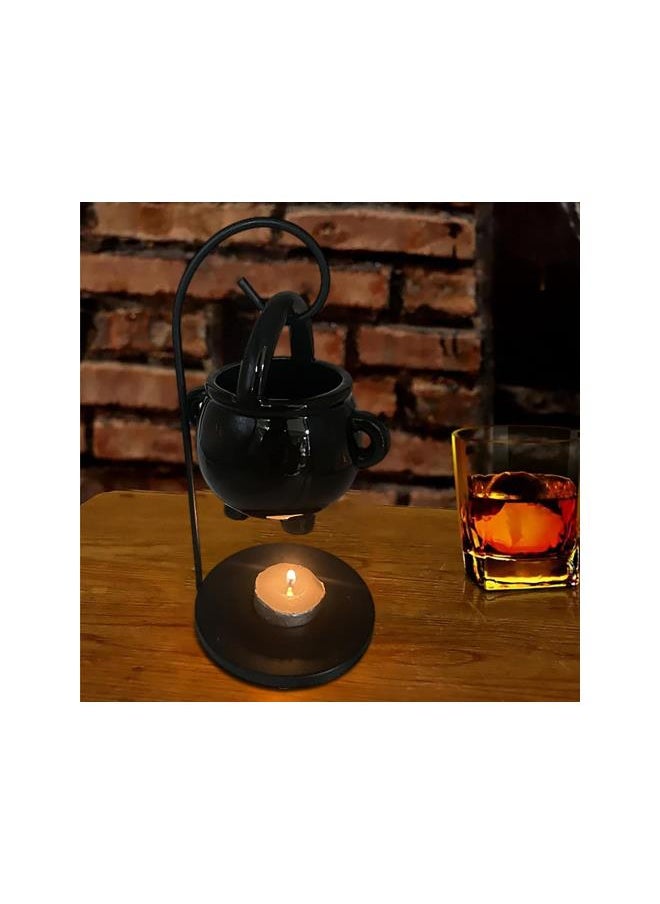 Oil Burner, Hanging Cauldron Oil Burner, Ceramic Cauldron Wax Burner Essential Wax Melt Burner, Tea Light Holder, Fragrance Ornament for Home Decor