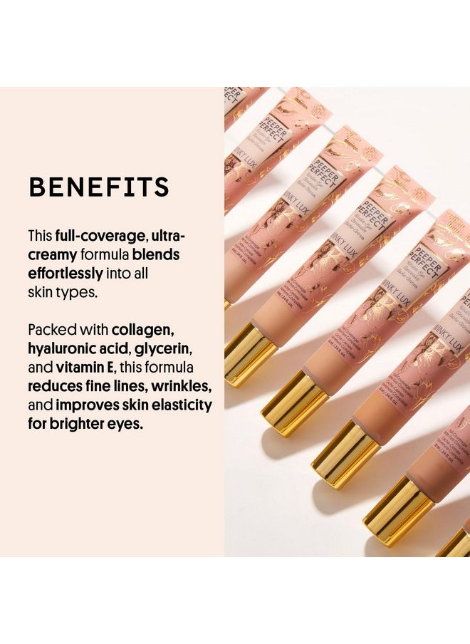 Winky Lux Peeper Perfect Under Eye Concealer, Makeup & Eye Brightener, Full Coverage Concealer for Dark Circles, Color Corrector & Eye Primer, With Collagen, Hyaluronic Acid & Vitamin E (Light)