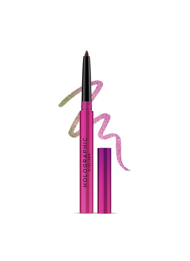 RENEE Holographic Crayon Eyeliner, Smudge-Proof,Shimmery Finish & Long-Lasting, Easy Glide & Quick-Drying Formula With Monochrome Effect, Intense Color Pay-Off, Infused With Vitamin E, 03 Venus, Pink