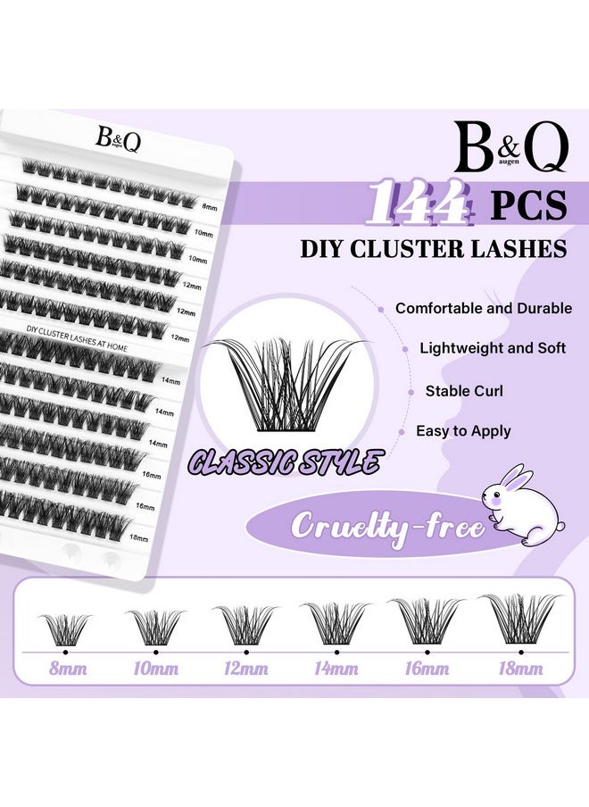 Lash Clusters 144Pcs Volume Individual Lashes 8-18Mm Eyelash Clusters Diy Cluster Eyelash Extensions Wispy Cluster Lashes Beginner Eyelash Extension Long Lasting Lashes Wispy(Dtfd-Classic)