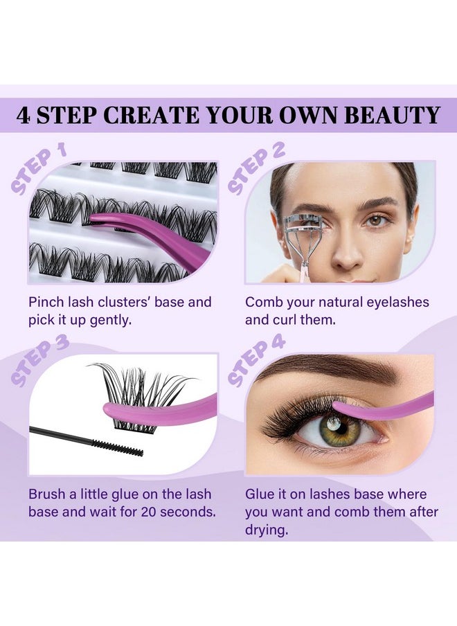 Lash Clusters 144Pcs Volume Individual Lashes 8-18Mm Eyelash Clusters Diy Cluster Eyelash Extensions Wispy Cluster Lashes Beginner Eyelash Extension Long Lasting Lashes Wispy(Dtfd-Classic)