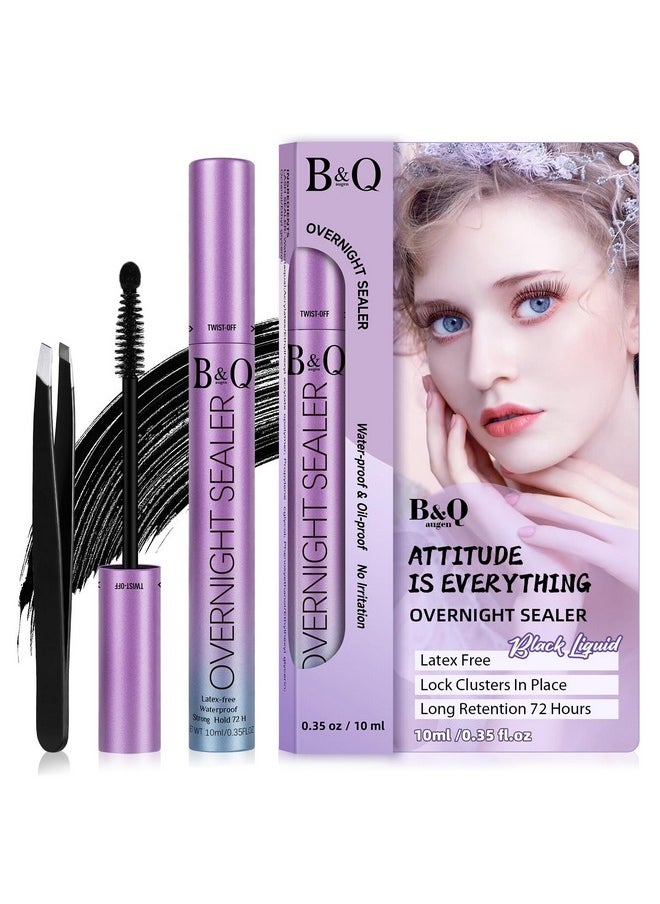 Lash Seal 10Ml Overnighter Lash Sealer For Cluster Lashes Waterproof Lash Sealant For Eyelash Extension Lash Extension Sealant Long Lasting Lock The Lash Bond (Black Seal 10Ml)