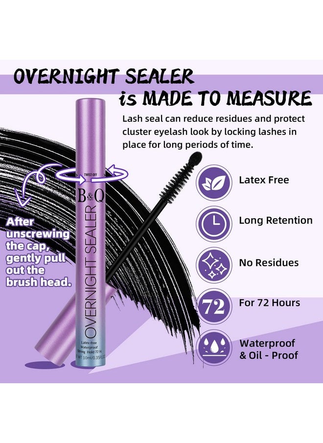 Lash Seal 10Ml Overnighter Lash Sealer For Cluster Lashes Waterproof Lash Sealant For Eyelash Extension Lash Extension Sealant Long Lasting Lock The Lash Bond (Black Seal 10Ml)