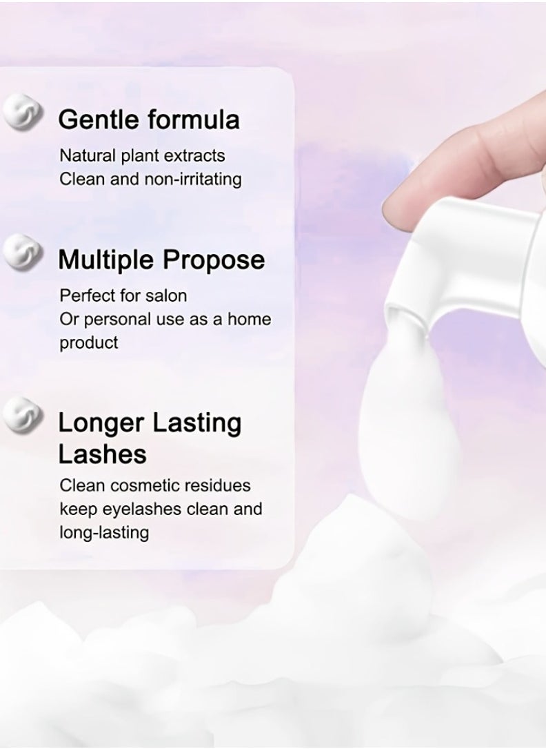 60ml Lash Shampoo Kit Eyelash Shampoo with Cleaning Brush and Mascara Foam Lash Extension Cleanser Gentle No Irritation Shampoo for Professional and Home Use Eyelash Extension Cleanser Kit