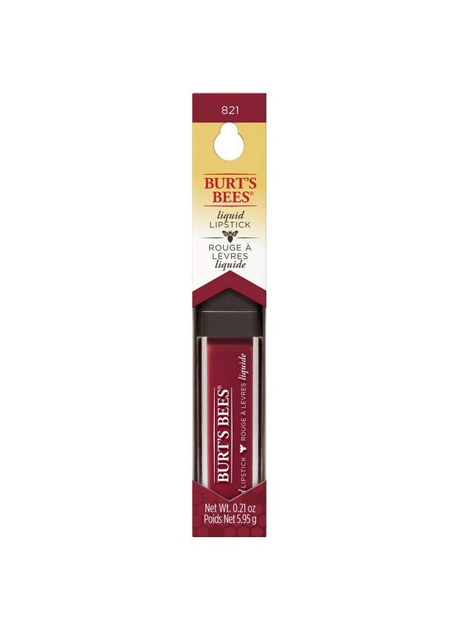 Burt's Bees 100% Natural Glossy Liquid Lipstick, Drenched Dahlia, 1 Tube