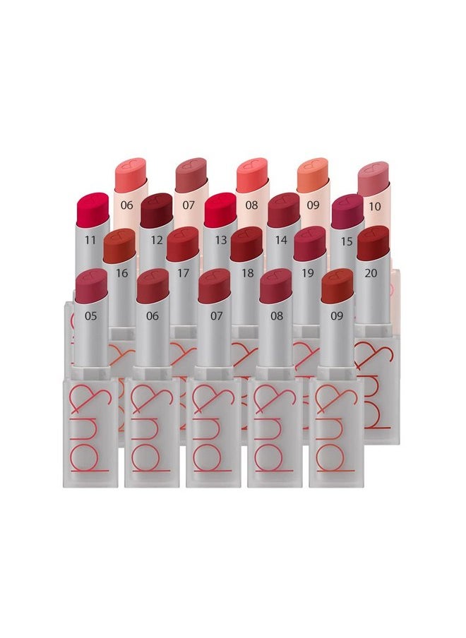 Rom&nd Zero Matte Lipstick - Lightweight, Velvety Matte, Buildable, Long-Lasting, Non-Drying - 18 Tanning Red, 3g
