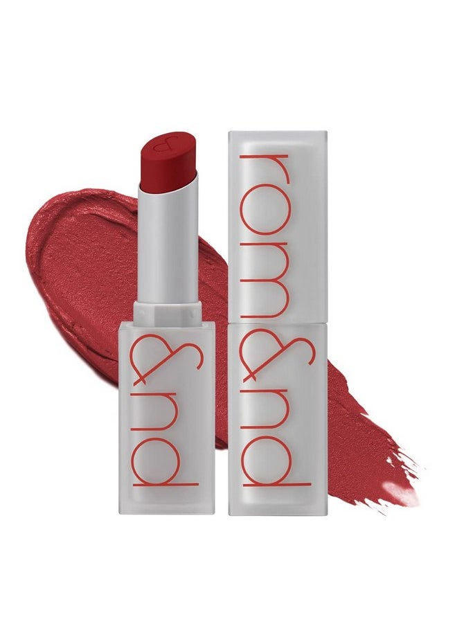 Rom&nd Zero Matte Lipstick - Lightweight, Velvety Matte, Buildable, Long-Lasting, Non-Drying - 18 Tanning Red, 3g