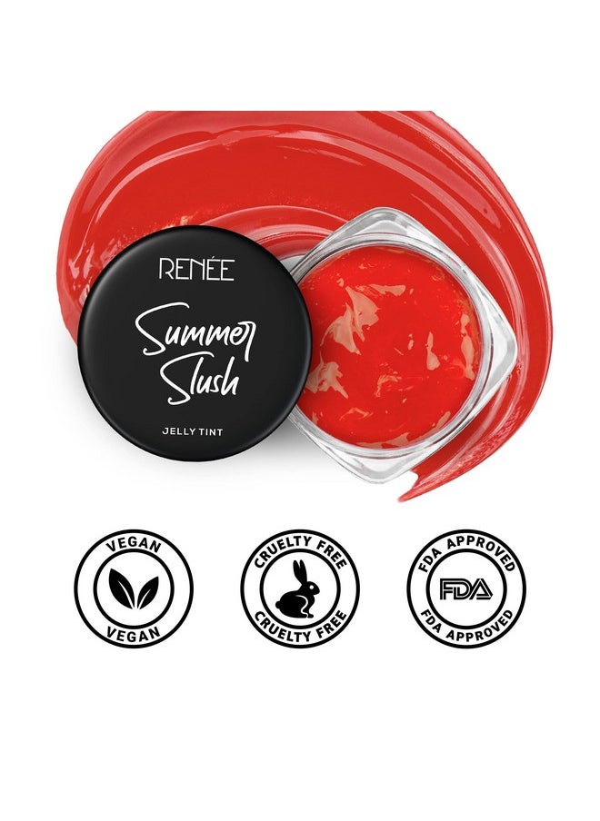 RENEE Summer Slush Jelly Tint Naughty Orange 13gm| For Lips & Cheeks| Enriched with Natural Fruit Extracts| Keeps Lips Soft & Hydrated| Cruelty Free