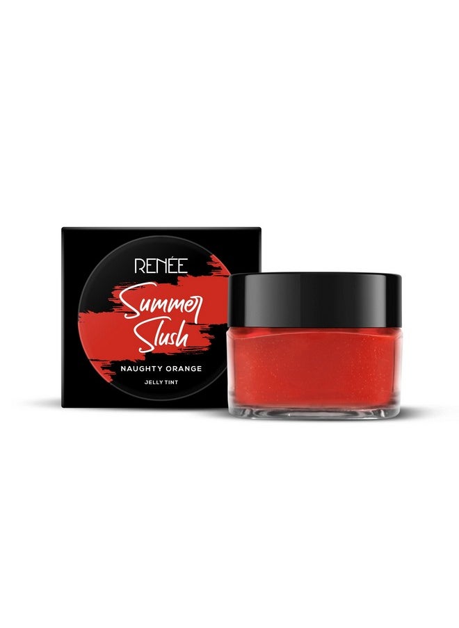 RENEE Summer Slush Jelly Tint Naughty Orange 13gm| For Lips & Cheeks| Enriched with Natural Fruit Extracts| Keeps Lips Soft & Hydrated| Cruelty Free