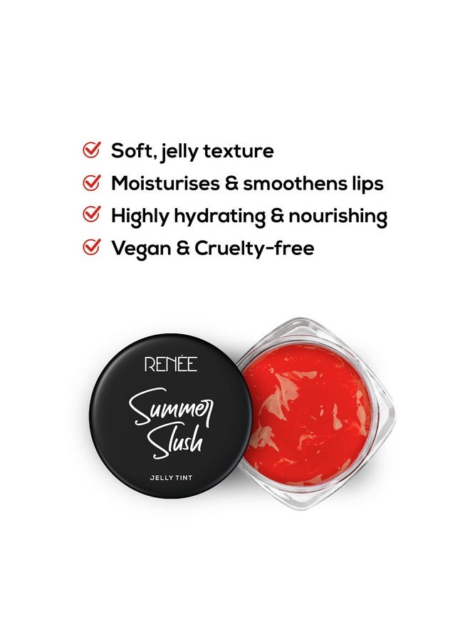 RENEE Summer Slush Jelly Tint Naughty Orange 13gm| For Lips & Cheeks| Enriched with Natural Fruit Extracts| Keeps Lips Soft & Hydrated| Cruelty Free