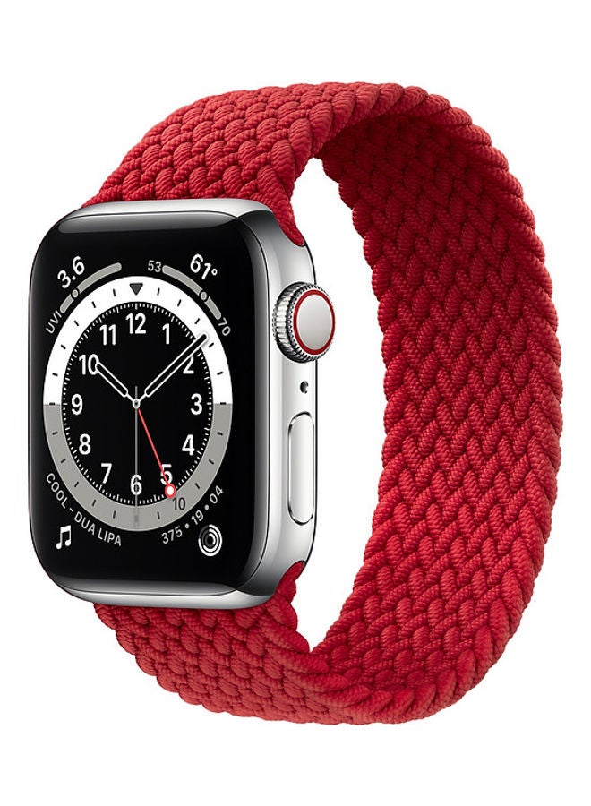 Nylon Braided Replacement Strap For Apple Watch Red