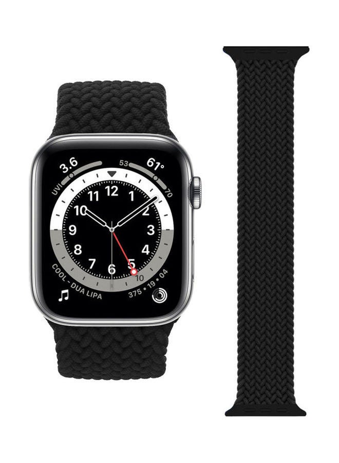 Replacement Strap Watchband For Apple Watch Series 7 45mm / 6 / SE / 5 / 4 44mm / 3 / 2 / 1 42mm dark black