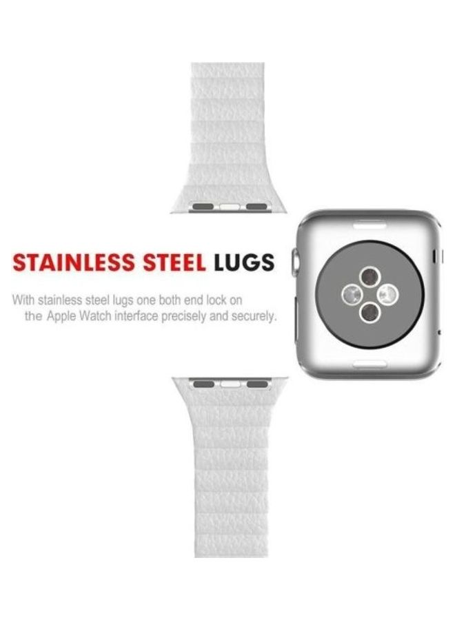 Replacement Strap Watchband For Apple Watch Series 7 45mm / 6 / SE / 5 / 4 44mm / 3 / 2 / 1 42mm White