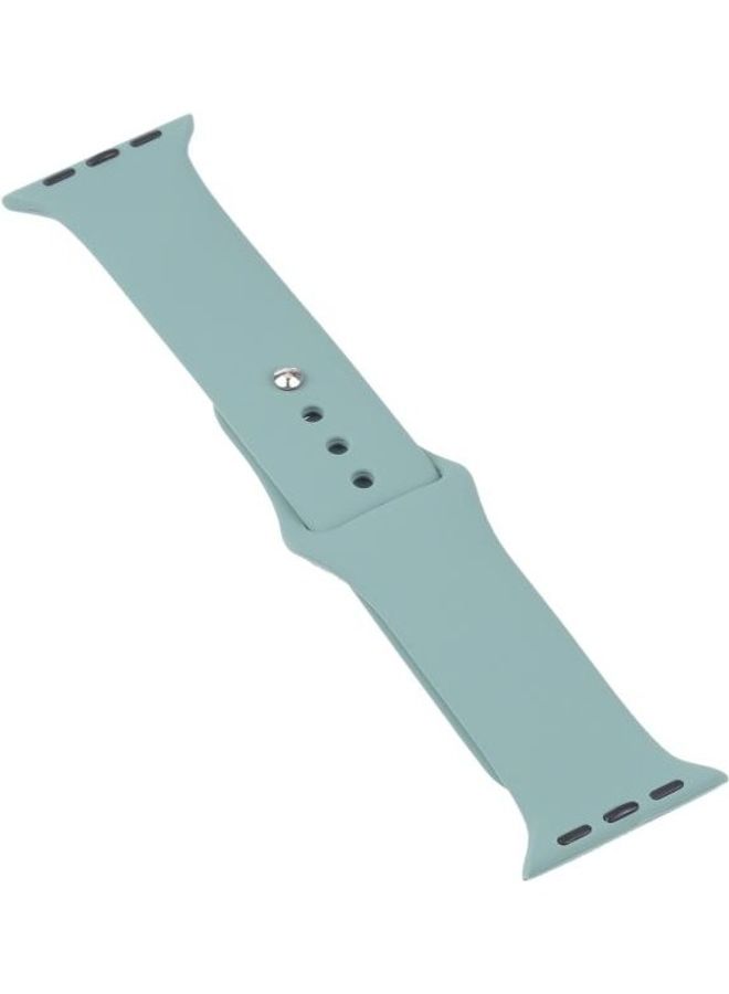 Silicone Replacement Strap Watchband and Protective Case with Screen Protector Set for Apple Watch Series 3/2/1 42mm Blue/Grey