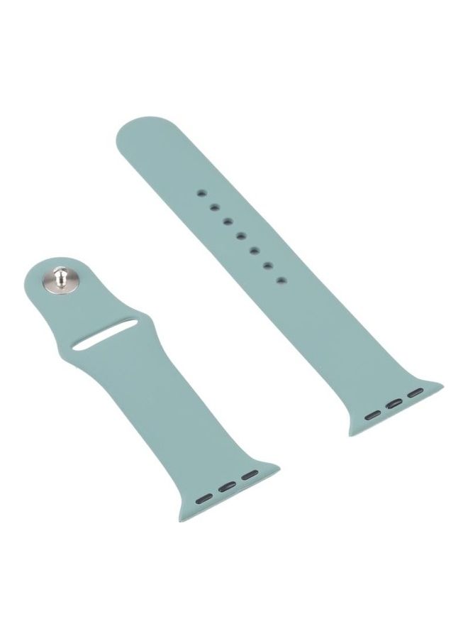 Silicone Replacement Strap Watchband and Protective Case with Screen Protector Set for Apple Watch Series 3/2/1 42mm Blue/Grey