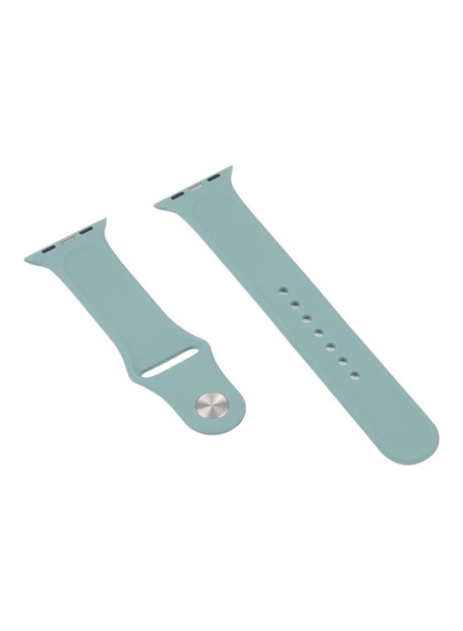 Silicone Replacement Strap Watchband and Protective Case with Screen Protector Set for Apple Watch Series 3/2/1 42mm Blue/Grey