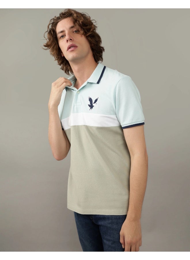 AE Colorblock Logo Flex Pique Polo Shirt