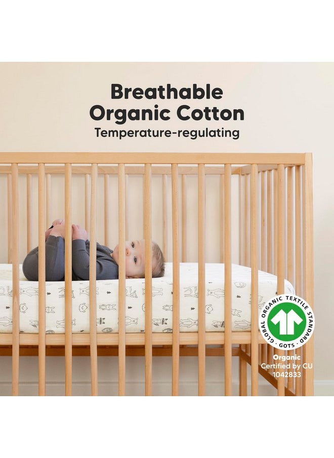 KeaBabies 2-Pack Organic Crib Sheets for Boys, Girls, Jersey Fitted Crib Sheet, Baby Crib Sheets Neutral, Cotton Breathable Crib Sheet, Cute Printed Crib Mattress Sheet, Baby Mattress Sheets(Woodland)