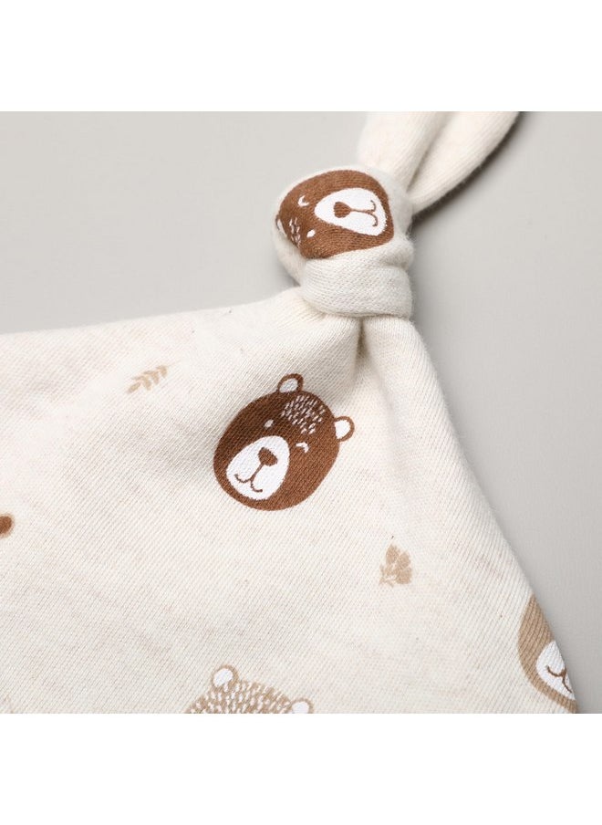 Owlivia Organic Newborn Knot Hats, Hospital Baby Beanies, Unisex Infant Caps, 3-Pack (Newborn, Mini Bears&Beige&Brown)