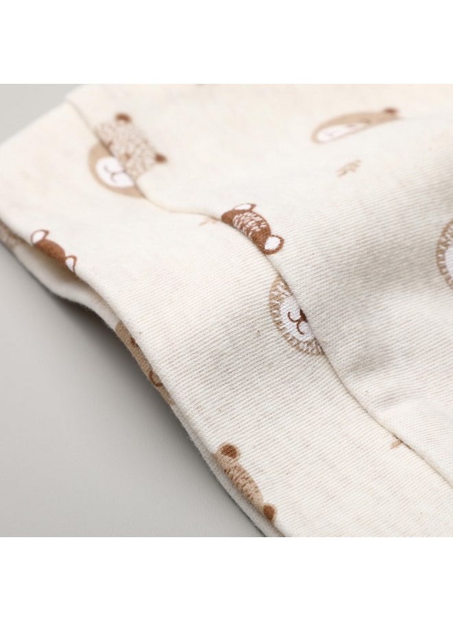 Owlivia Organic Newborn Knot Hats, Hospital Baby Beanies, Unisex Infant Caps, 3-Pack (Newborn, Mini Bears&Beige&Brown)