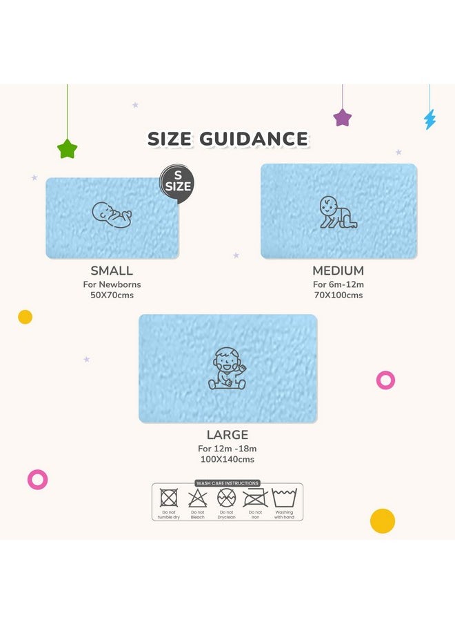 R for Rabbit Waterproof Quick Dry Sheet Bliss for Baby | Anti-Piling Fleece Extra Absorbent Instant Dry Sheet for Baby Bed | Baby Cot Protector Sheet|Baby Bed Protector (Size-S,Blue-Purple,Pack of 2)