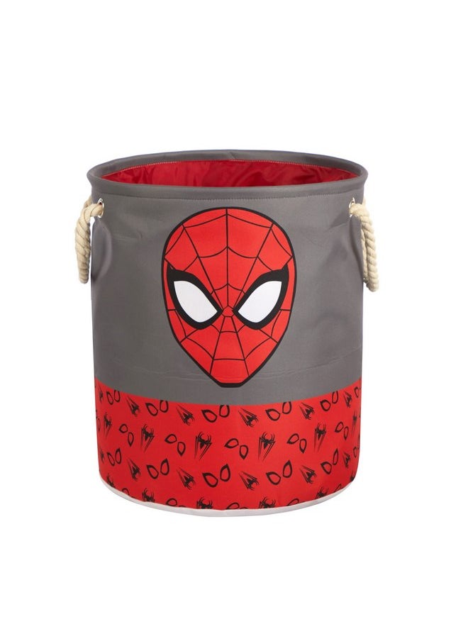 Marvel Spiderman 3 Piece Multi Size Fabric Nestable Toy Storage Basket Set, with Rope Carry Handles