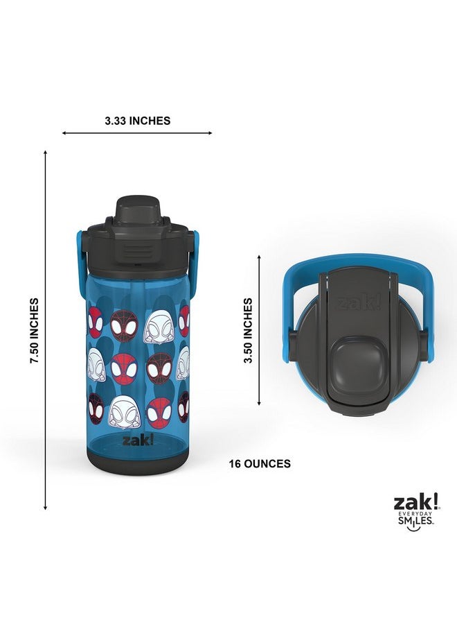 zak! Beacon Bottle Set of 2, Marvel Spidey and His Amazing Friends - 16 oz Each - Durable Plastic - Silicone Spout & Leak-Proof Lid - Dishwasher Safe